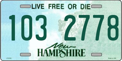 NH license plate 1032778