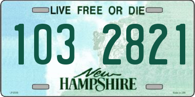 NH license plate 1032821