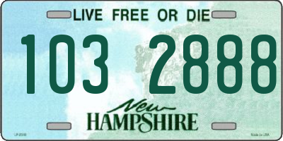 NH license plate 1032888