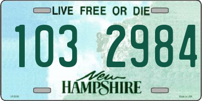 NH license plate 1032984