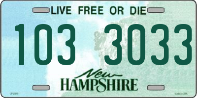 NH license plate 1033033