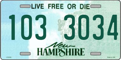 NH license plate 1033034