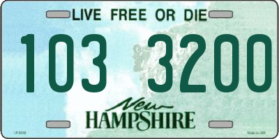 NH license plate 1033200