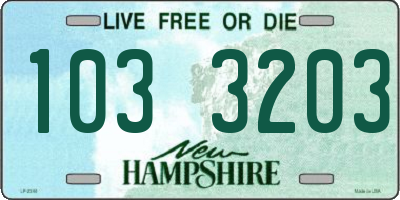 NH license plate 1033203