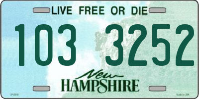 NH license plate 1033252