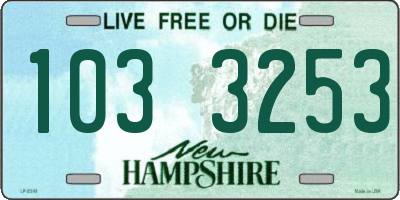 NH license plate 1033253