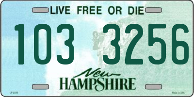 NH license plate 1033256