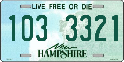 NH license plate 1033321