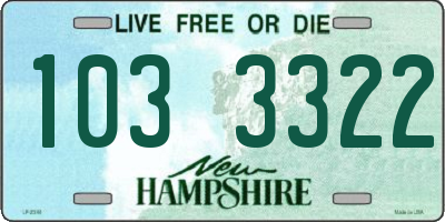 NH license plate 1033322