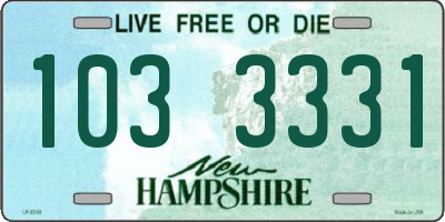 NH license plate 1033331