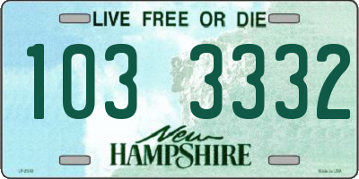 NH license plate 1033332