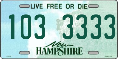 NH license plate 1033333