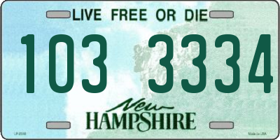 NH license plate 1033334