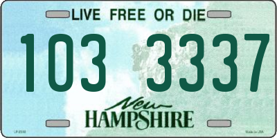 NH license plate 1033337