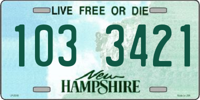 NH license plate 1033421