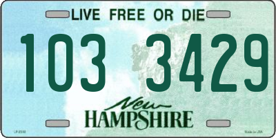 NH license plate 1033429
