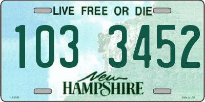 NH license plate 1033452