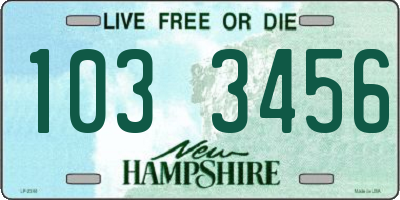 NH license plate 1033456