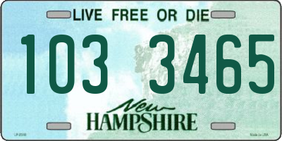NH license plate 1033465