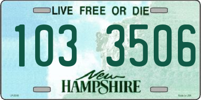 NH license plate 1033506