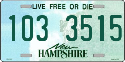NH license plate 1033515