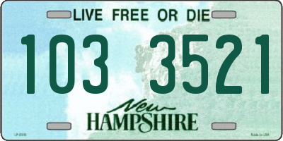 NH license plate 1033521