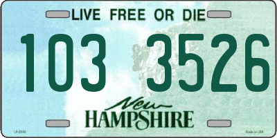 NH license plate 1033526