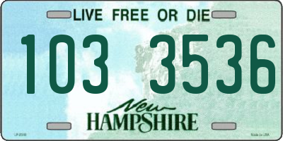 NH license plate 1033536