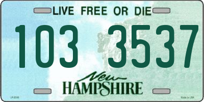 NH license plate 1033537