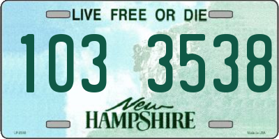 NH license plate 1033538