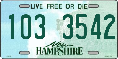 NH license plate 1033542