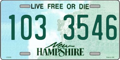 NH license plate 1033546