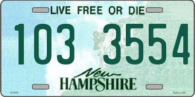 NH license plate 1033554