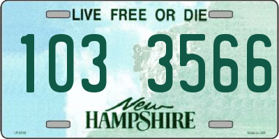 NH license plate 1033566