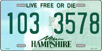 NH license plate 1033578
