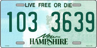 NH license plate 1033639