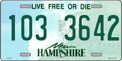 NH license plate 1033642