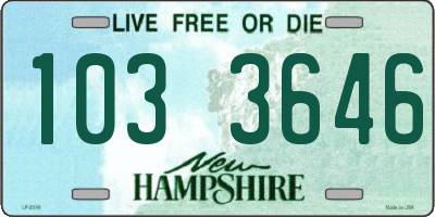 NH license plate 1033646