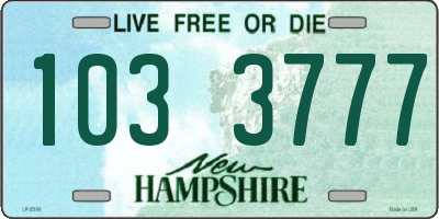NH license plate 1033777