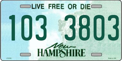 NH license plate 1033803