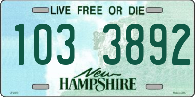 NH license plate 1033892