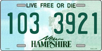 NH license plate 1033921