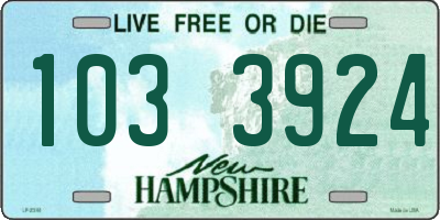 NH license plate 1033924