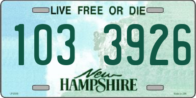 NH license plate 1033926