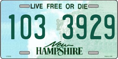 NH license plate 1033929