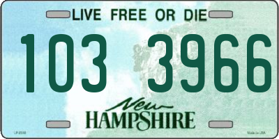 NH license plate 1033966