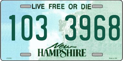 NH license plate 1033968