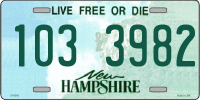 NH license plate 1033982