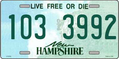 NH license plate 1033992