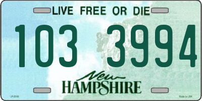 NH license plate 1033994